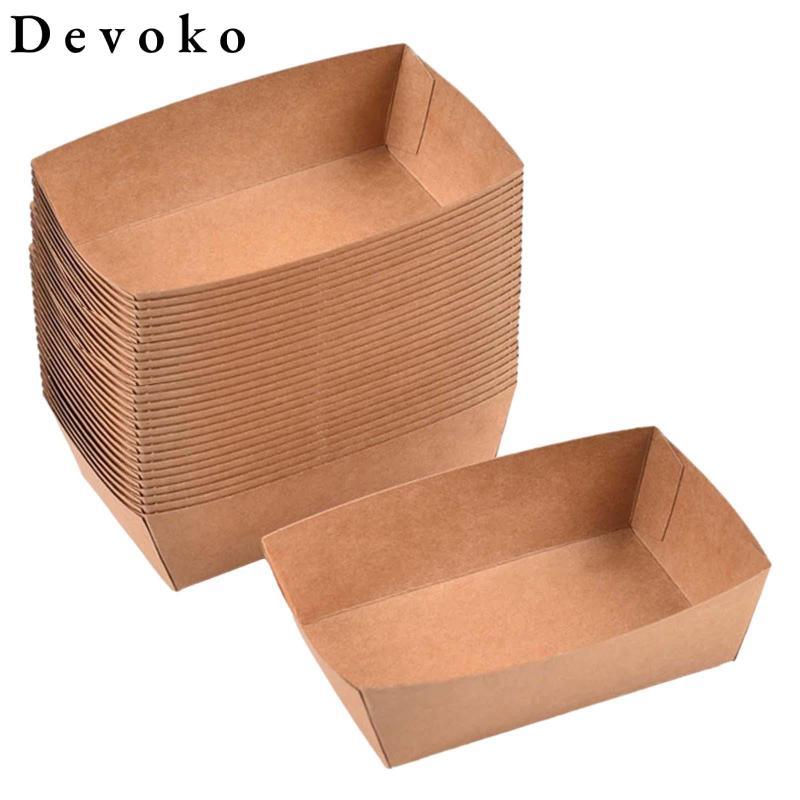 Giỏ phục vụ dùng một lần Devoko 100x Hạng nặng cho món tráng miệng bánh sandwich Nachos