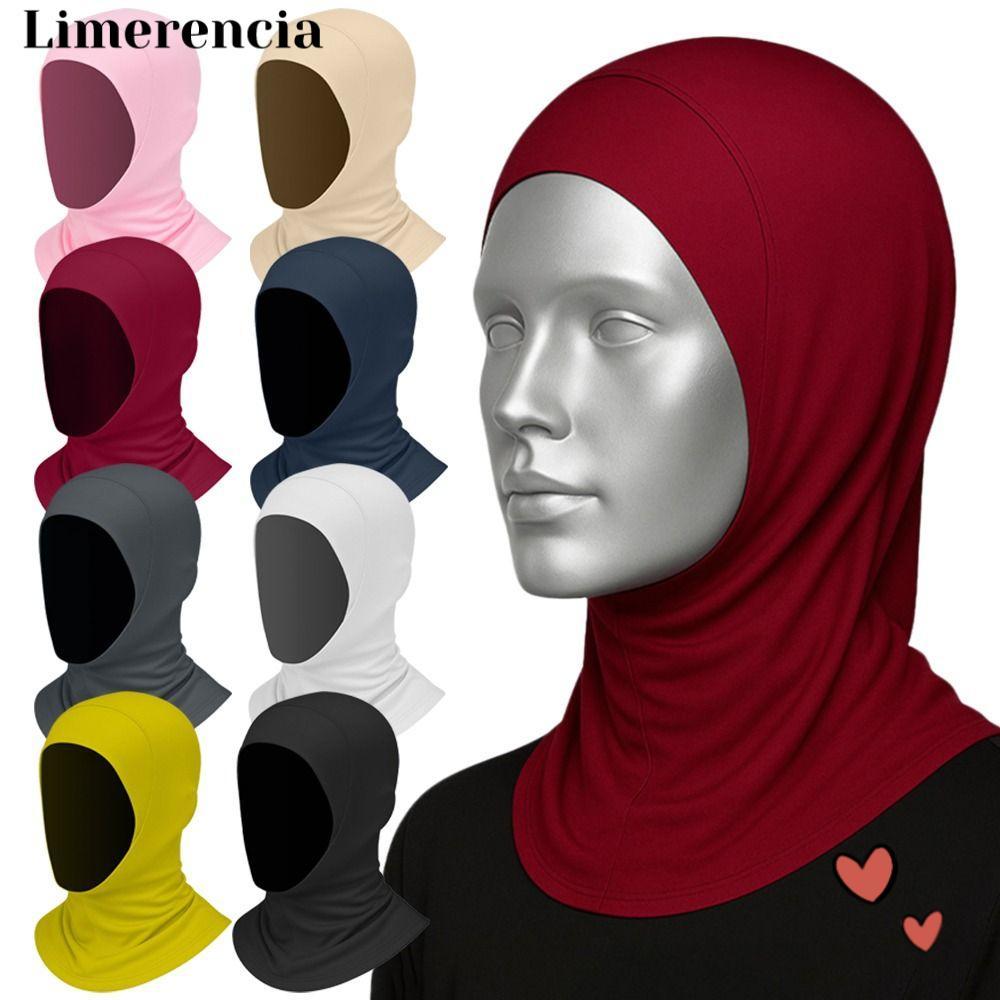 LIMERENCIA Khăn Hijab nữ, Băng lụa chống nắng Hijab tức thì, Áo thun bảo vệ cổ thanh lịch nhẹ khi mặ