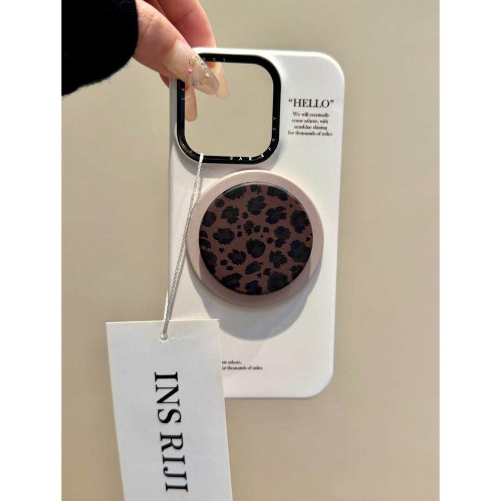 Wang Shell WANGKE Đơn Giản In Phong Cách Trắng Tiếng Anh Da Báo In Từ Tính Ốp Lưng Điện Thoại Thích 