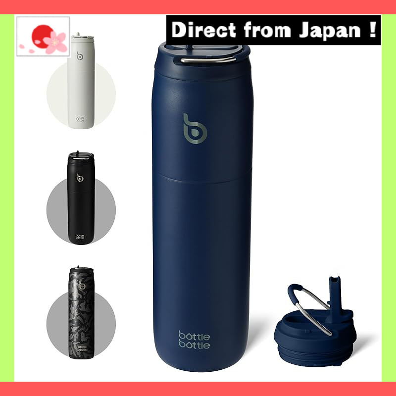 BOTTLE BOTTLE Insulated Water Bottle 32oz with Straw Lid and Handle for Kids and Adults, Stainless S