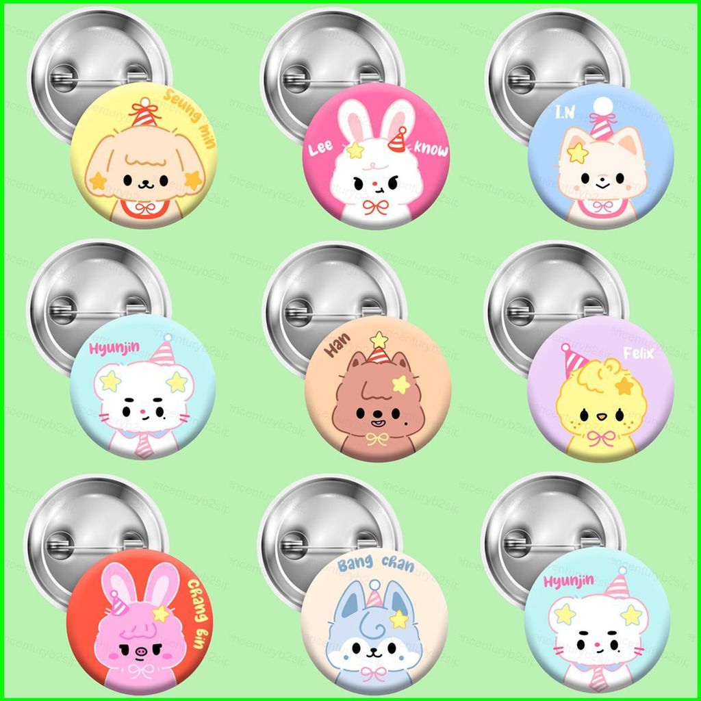 G2P STRAY KIDS Lee Biết Tinplate Huy Hiệu Trâm Cài Hoạt Hình SKZOO JINIRT BbokAri Stars Ngoại Vi P2G