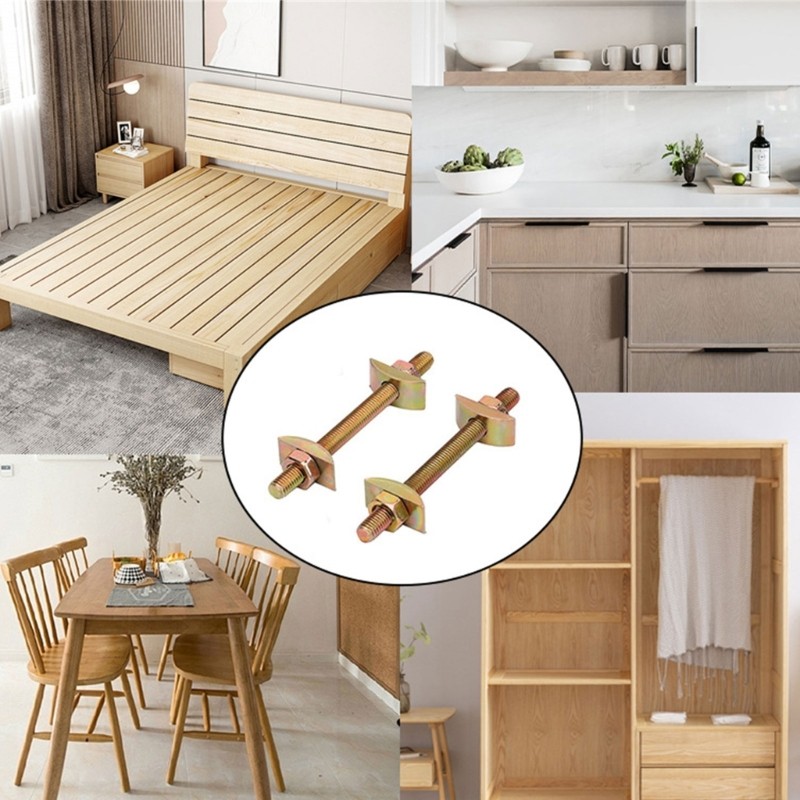 HL 10 bộ Chốt nối mặt bàn M8x80 M8x100 Bộ kết nối nội thất cho gia đình