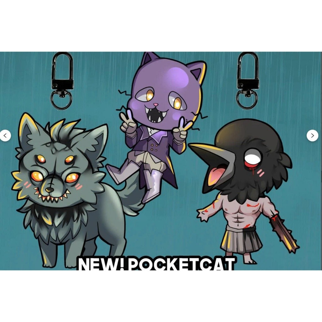 Móc khoá N STOCK Fear and Hunger Moonless Crow Mauler Pocketcat Cat Pocket Fan Art Keychains Acrylic