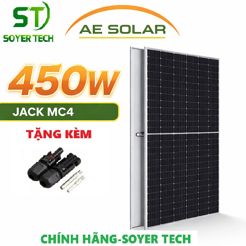 Tấm Pin Năng Lượng Mặt Trời AE SOLAR 450W -Hiệu suất cao- Chính hãng -AE450MC-144 -450 Wp -Mẫu mới l