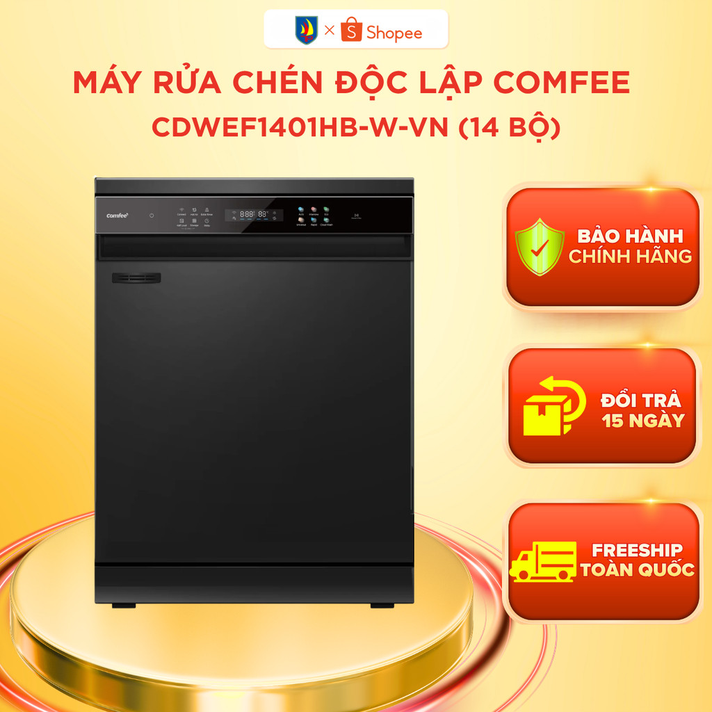 Máy rửa chén độc lập Comfee CDWEF1401HB-W-VN (14 bộ) - Bảo hành 24 tháng