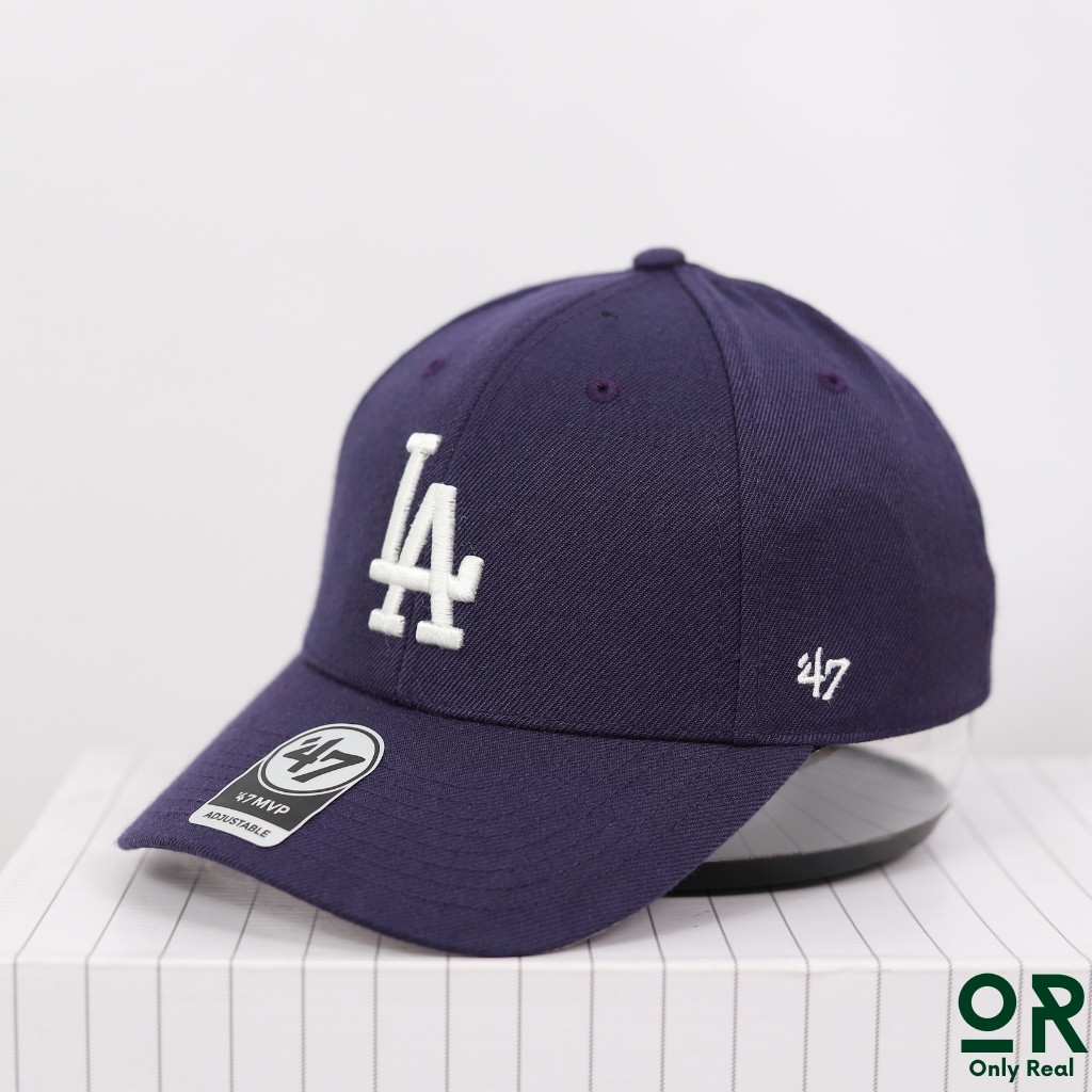 Mũ Brand 47 Lưỡi Chai Tím Logo LA