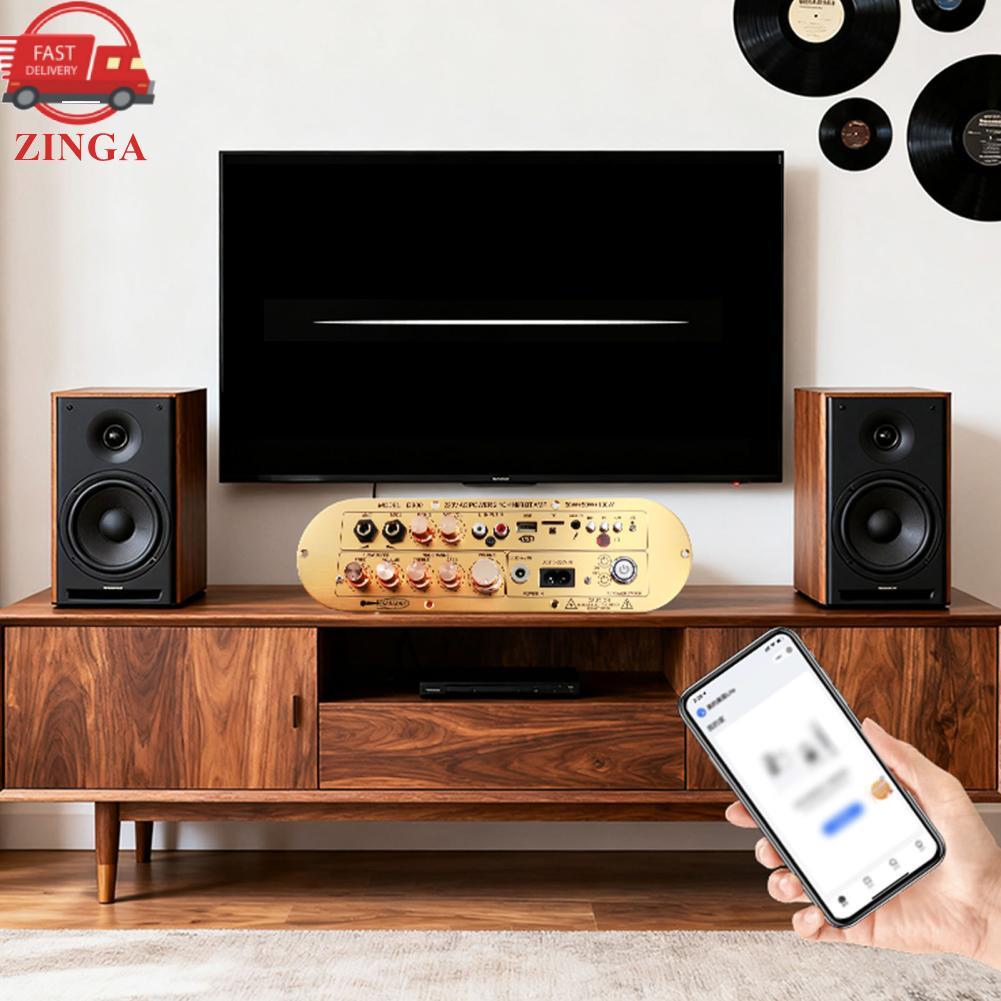 Zinga Bảng Mạch Khuếch Đại Yunseity Kênh 2.1 5.0 HiFi Power Amp Có Remote USB Cho Karaoke D900 Aux M