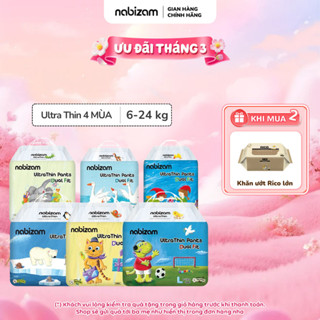 Combo 2 Bịch Tã/Bỉm Quần NABIZAM ULTRA THIN 4 Mùa Mỏng Mềm Hơn, Thấm Hút Nhanh Hơn Size Cho Bé 6-24kg