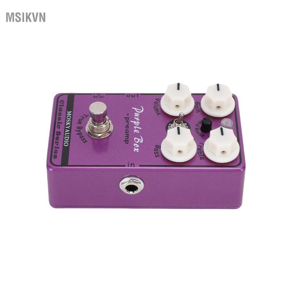 msikvn Btuty Purple Box Guitar Effects Pedal Overdrive Preamp Boost Compressor với EQ băng tần kép v