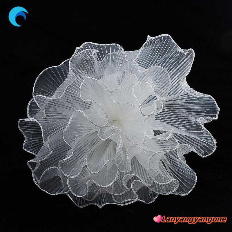 CANAMEK Sóng Sợi Lưới Cuộn Với Viền Vàng Cho Bó Hoa Thủ Công DIY Sắp Xếp Hoa Bàn Á Quân 4Yards 28CM 