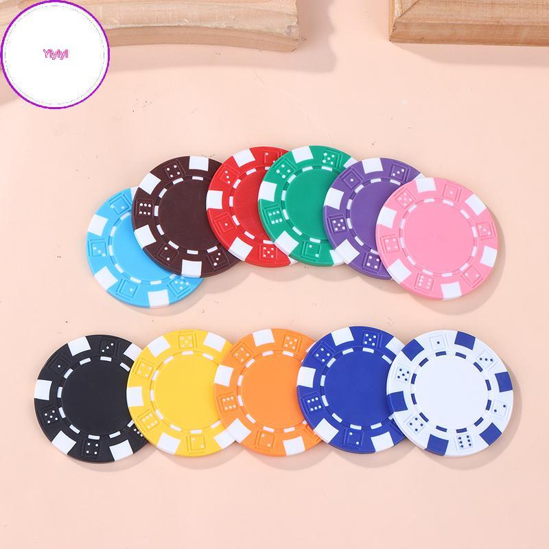 Yiyi 10 Chiếc Nhựa ABS Poker Chips Casino Texas Hold 'em Poker Đồng Xu Kim Loại 11.5g Chip Poker Trò