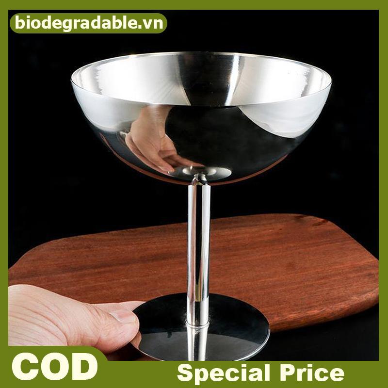 BD 2023 Mới Cốc Thép Không Gỉ Cốc Kem Món Tráng Miệng Salad Bát Trái Cây Đĩa Sna Món Ăn KTV Thanh Ti