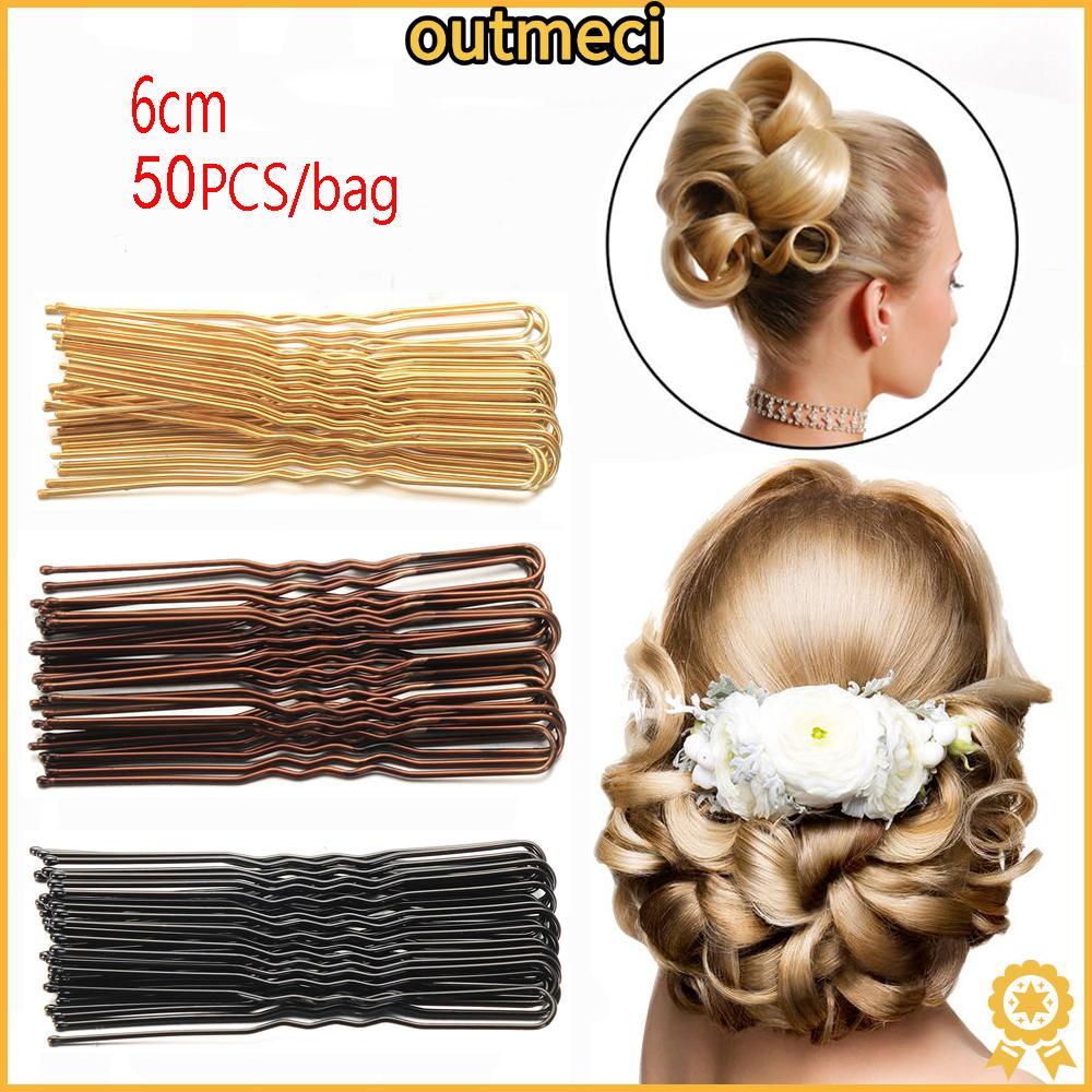 OUTMECI 50 Cái / túi Kẹp Tóc Sóng Đơn Giản Nhăn Kẹp Tóc