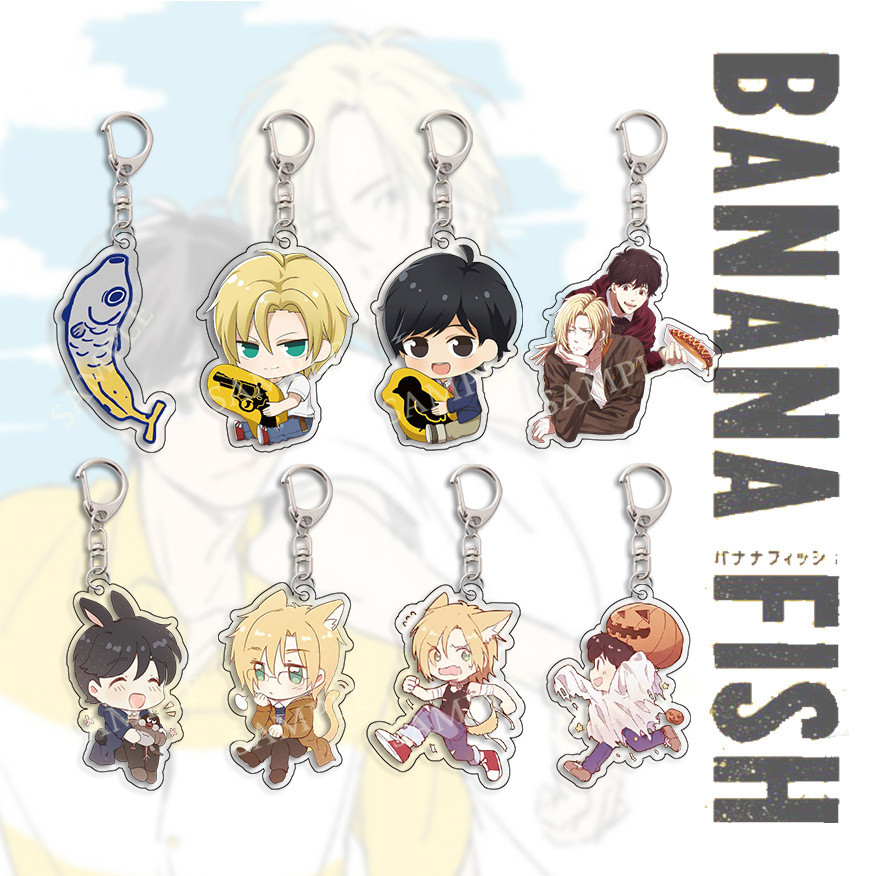 Banana Fish HOT BL Lover Acrylic Keychain Lovely Bag Charms Pendant Gift Fun Key Chain Cute