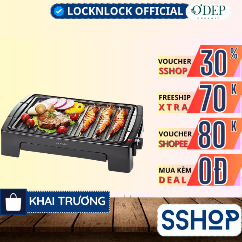 Bếp nướng điện không khói LocknLock Chính hãng EJG232 - Bảo Hành 24 tháng - SSHOP SSO