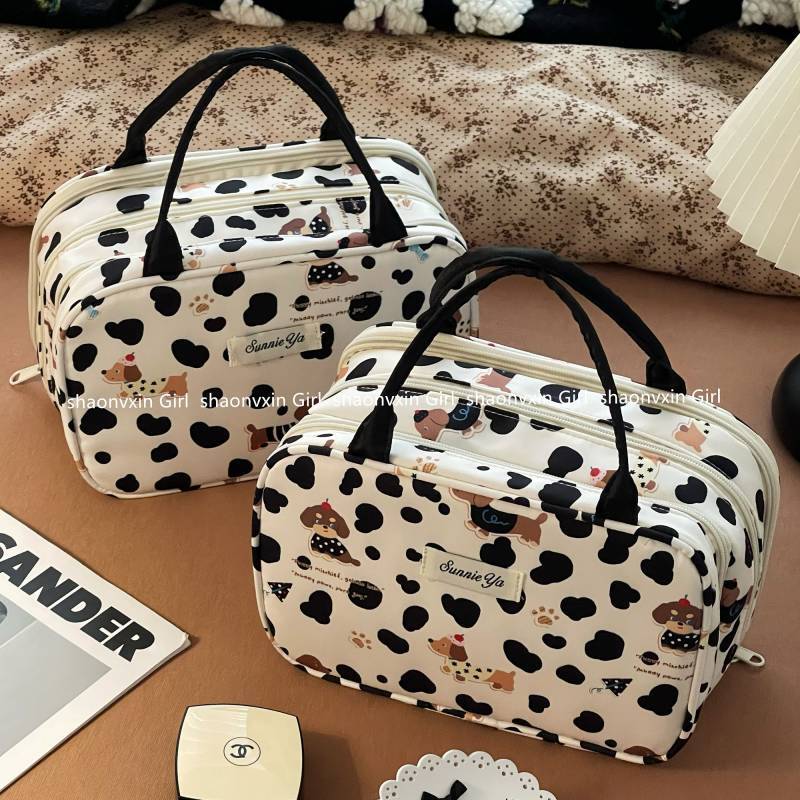Partition Large Capacity Cosmetic Bag Cute Portable Travel Toiletry Bag Cosmetic Storage Bag 5w0f