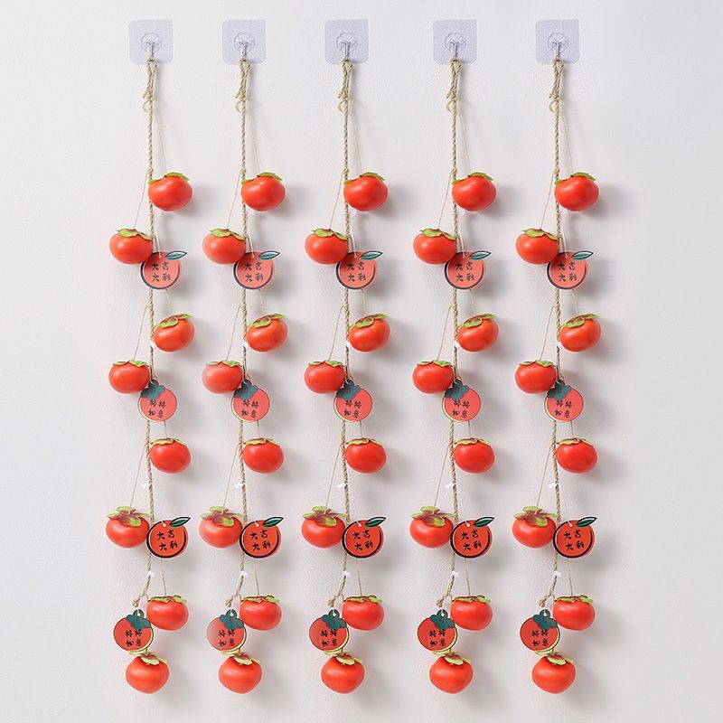 New Product#Artificial Persimmon String Mid-Autumn Festival Wall Hanging Pendant Fruit Autumn Scene 