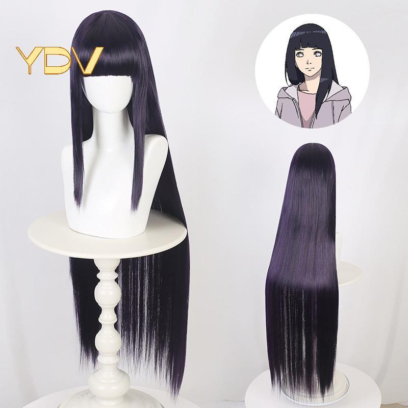 [YDV] Anime Naruto Hyuga Hinata Cosplay Tóc Giả Dài Thẳng Chịu Nhiệt Tóc Tổng Hợp Màu Tím Đậm Cospla