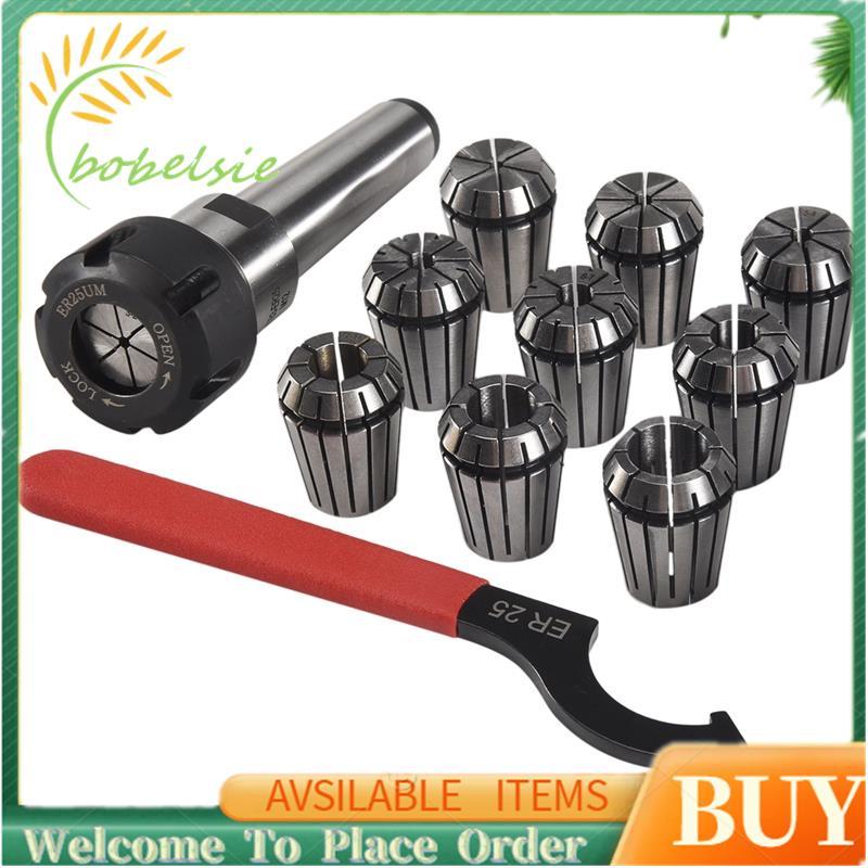 9 Chiếc Er25 Lò Xo Collets + 1 Cái Mt3 Er25 Collet Chuck Morse Côn Giá Đỡ Cho Cnc Phay Tiện Dụng Cụ