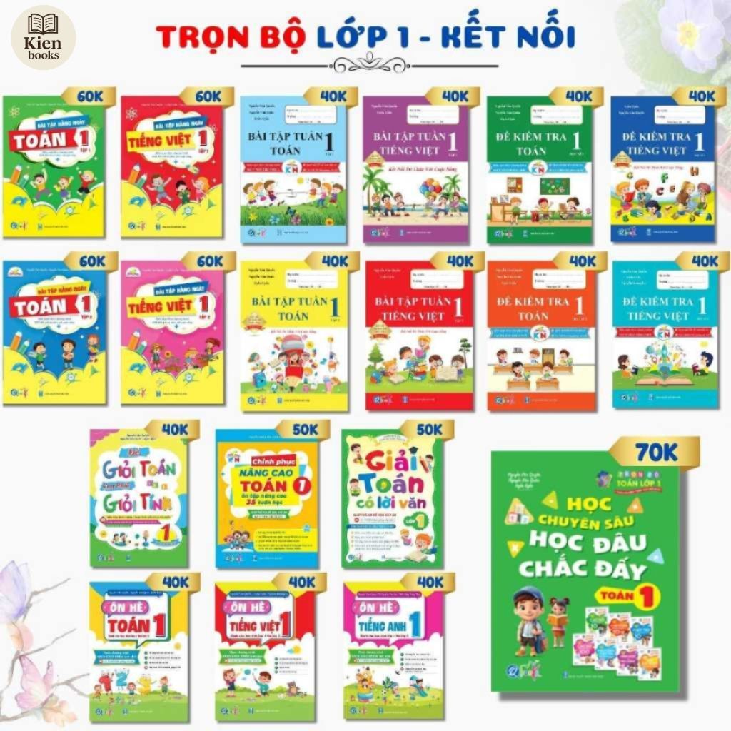 Sách - Trọn bộ sách Lớp 1 Bài Tập Hàng Ngày, Bài Tập Tuần, Đề Kiểm Tra Tiếng Việt lớp 1 - Kết Nối (Lẻ tuỳ chọn) - QB