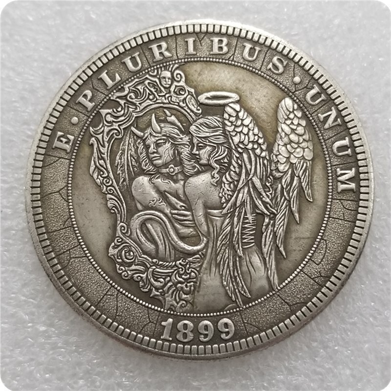 Đồ thủ công cổ 1899 Chất liệu đồng thau American Stray Coin Đồng thau mạ bạc Đô la bạc#1006仿古工艺品1899