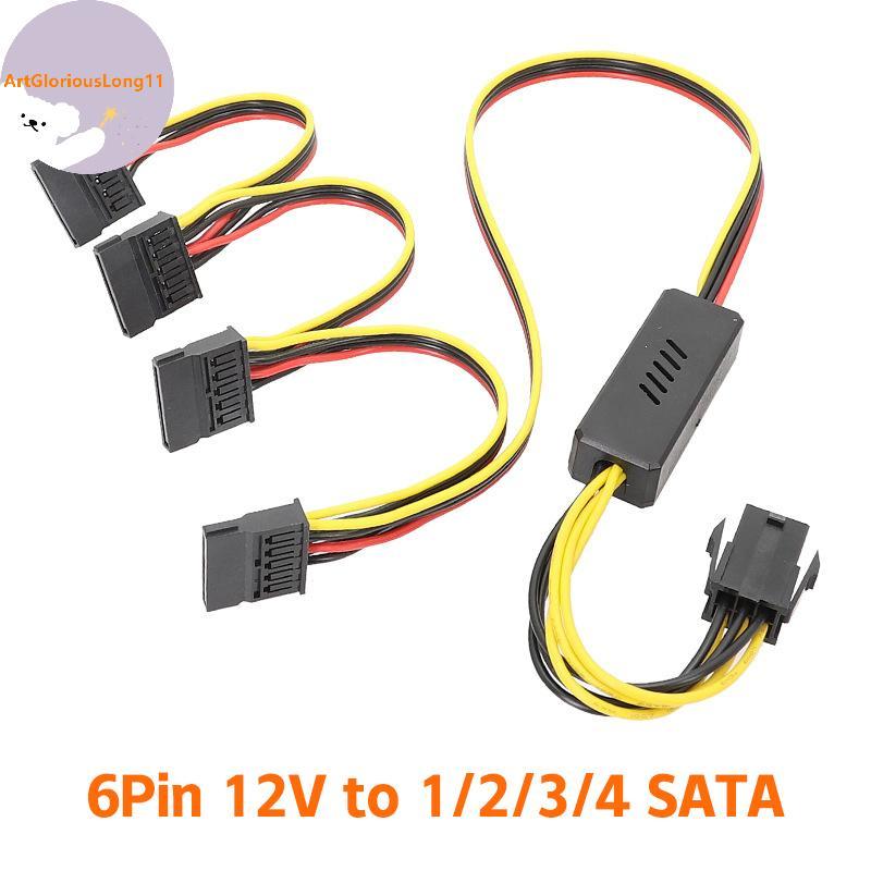 ArtGloriousLong 8PIN / 6PIN To Sata Bộ Chuyển Đổi Nguồn Cứng Cáp Kết Nối 12V Đến 4Pin Molex HDD Dây 