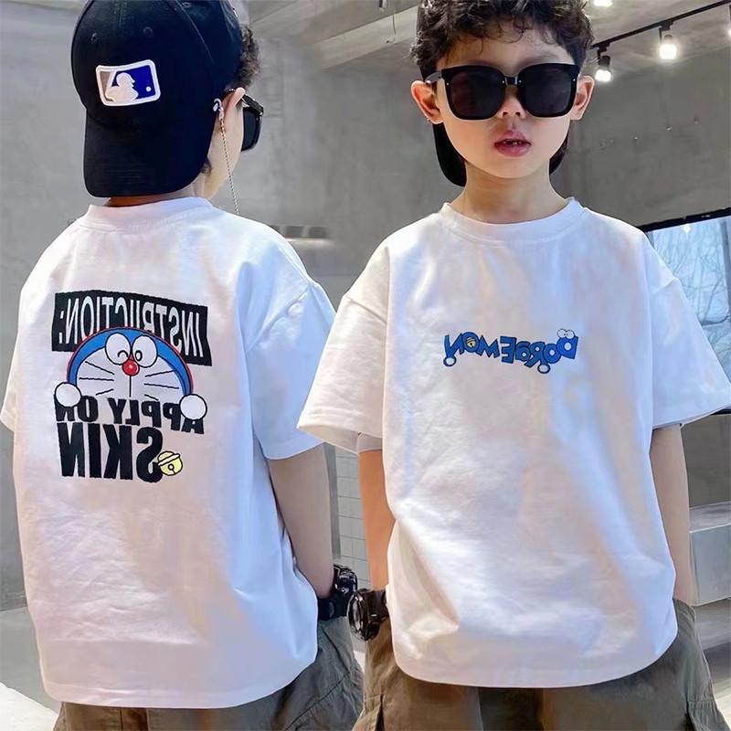 Doraemon Wzxinsheng Cotton Trẻ Em Áo Ngắn Tay Jolly Kiddo Mùa Hè 2025