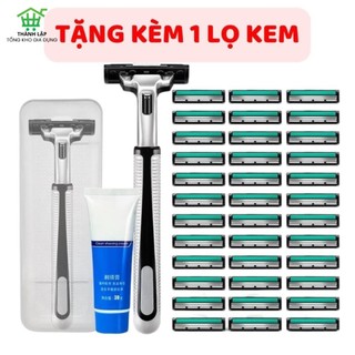 Dao Cạo Râu 36 Lưỡi Kèm Cán Và Kem Cạo Râu – Sạch Mịn, Tiết Kiệm, Tiện Lợi, Dễ Sử Dụng