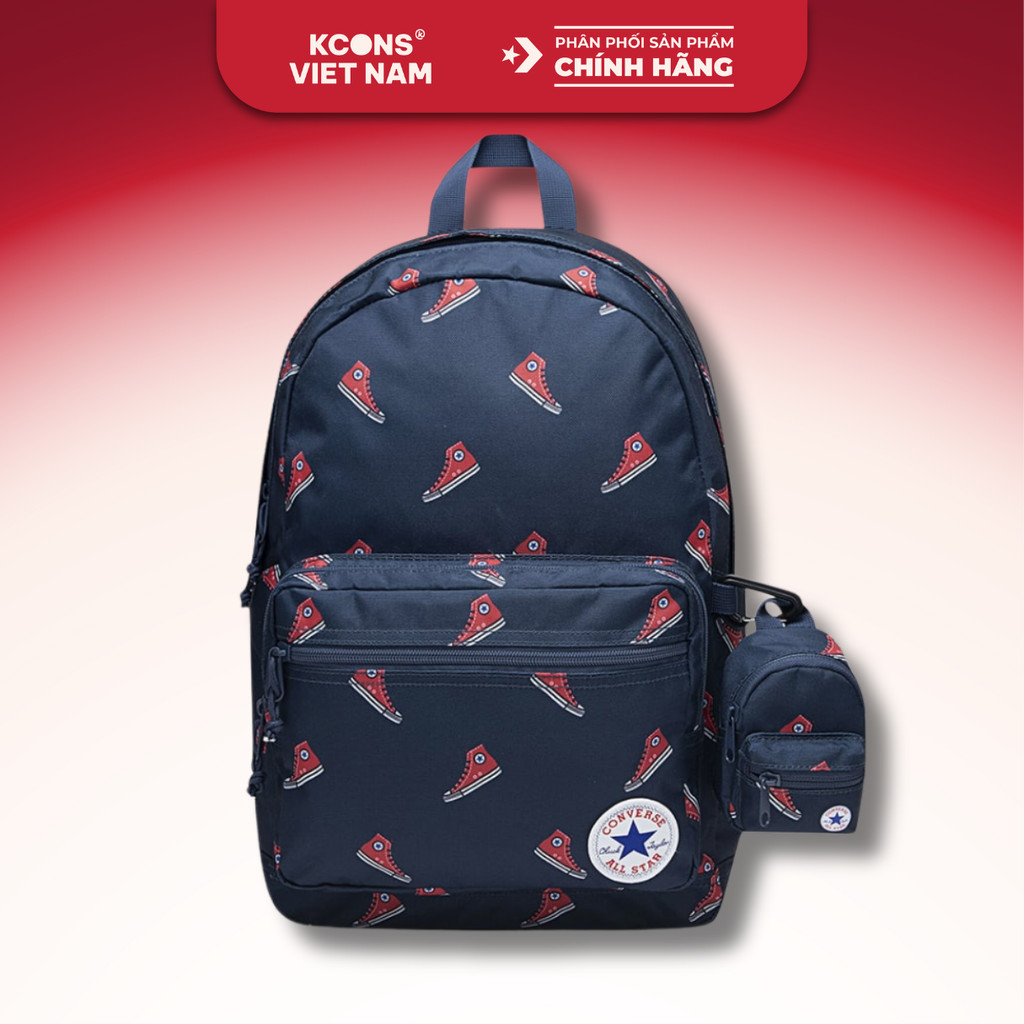 Ba lô Converse Go 2 Backpack CONMA5665-B8A Navy Unisex Thể Thao Đi Học & Đi Làm In Hoạ Tiết Giày