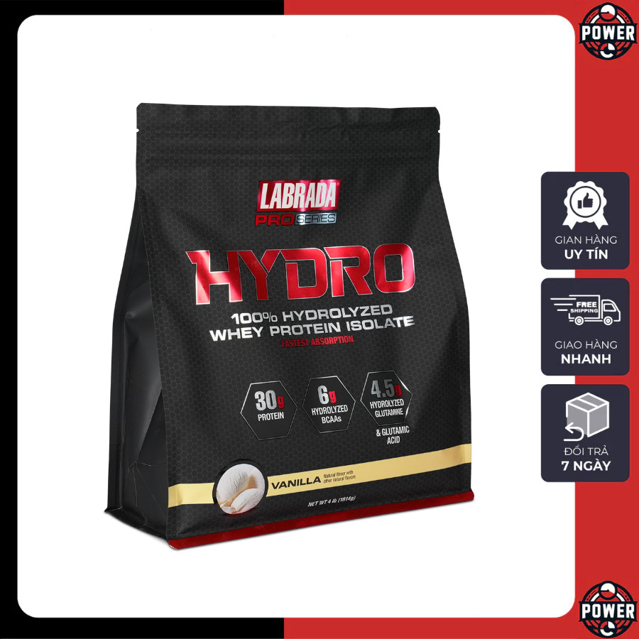 [FreeShip] Hydro Whey Labrada (1.8kg)  Hydrolyzed Isolate, 30g Protein, 6g BCAA Tăng Cơ