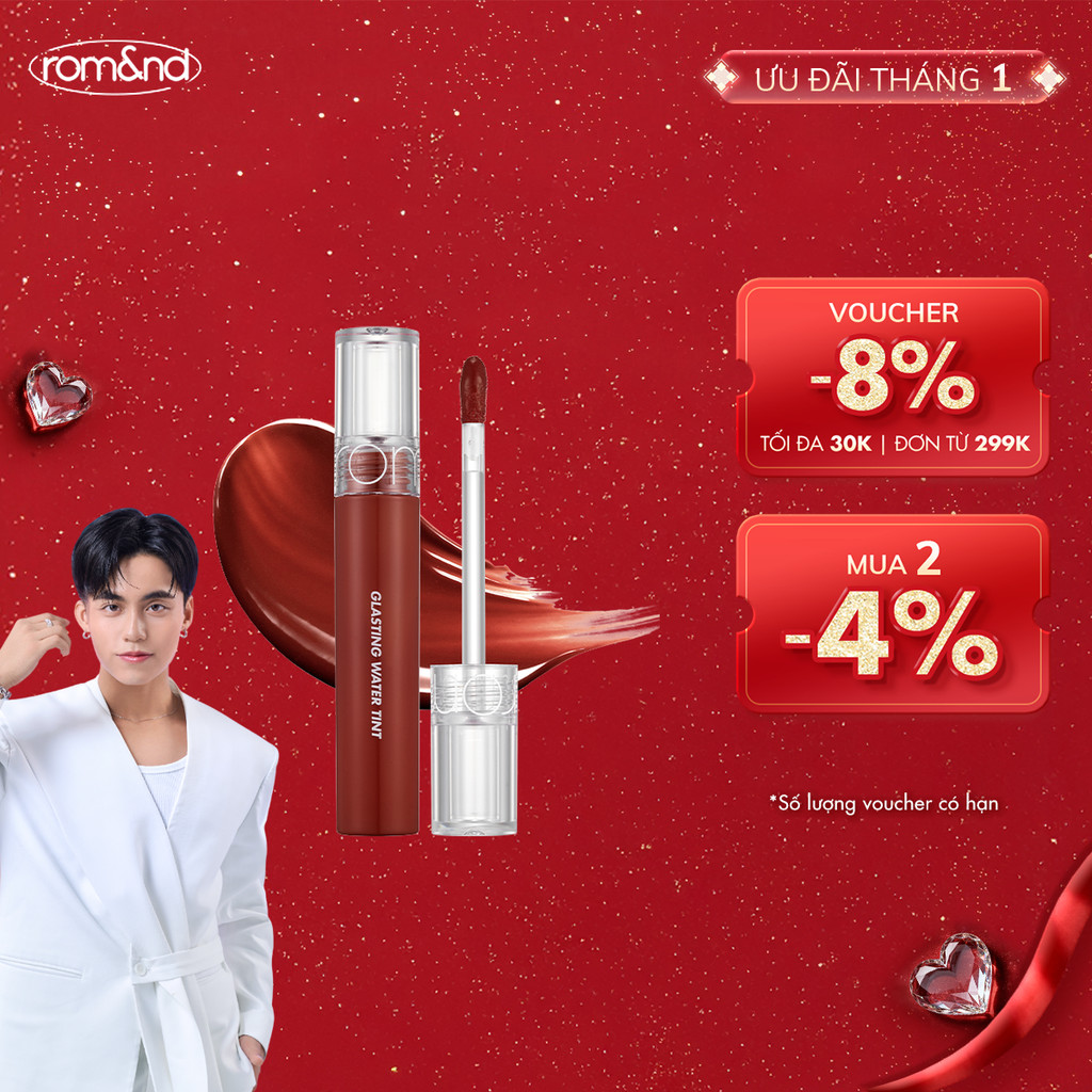 [LIVE] Son tint nước siêu lì, lâu trôi Hàn Quốc Romand Glasting Water Tint 4g