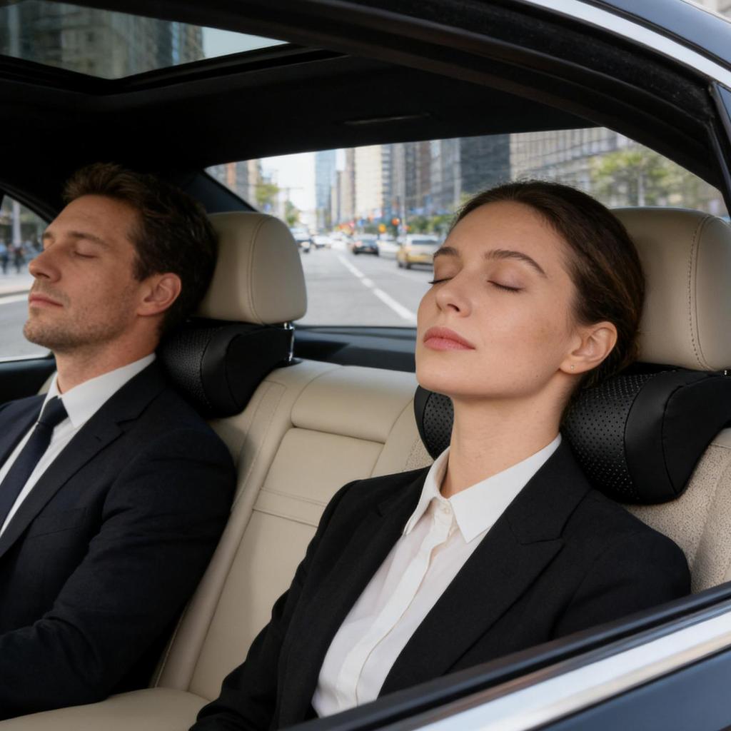 Head Rest Pillow for Car Ergonomic Removable Cover Adjustable Strap Car Neck Support Seat Headrest P