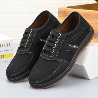 Phong Cách Bò Tendon Đế Cũ Bắc Kinh Giày Vải Nam Chống Trơn Trượt Chống Mài Mòn Giày Công Sở Thoáng Khí Thường Ngày Trung Niên Người Cao Tuổi Bố Giày