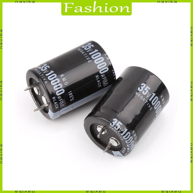 NA 2 Miếng Tụ Điện Phân Nhôm 35V 10000UF Bộ Khuếch Đại Điện Phân 10000UF 35V 25x40mm Chất Lượng