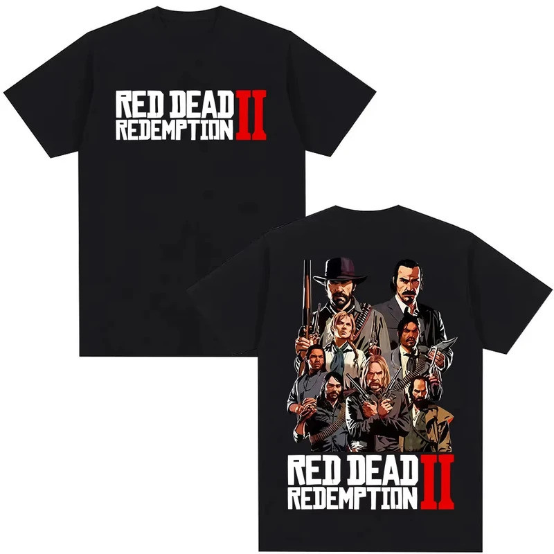 Áo thun nam ngắn tay Retro Arthur Morgan Red Dead Redemption Thời trang Quần áo Cotton chất lượng ca