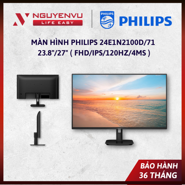 [CHÍNH HÃNG] Màn Hình Philips 24E1N2100D/71 23.8"/27" ( FHD/IPS/120hz/4ms ) - BẢO HÀNH 36 THÁNG