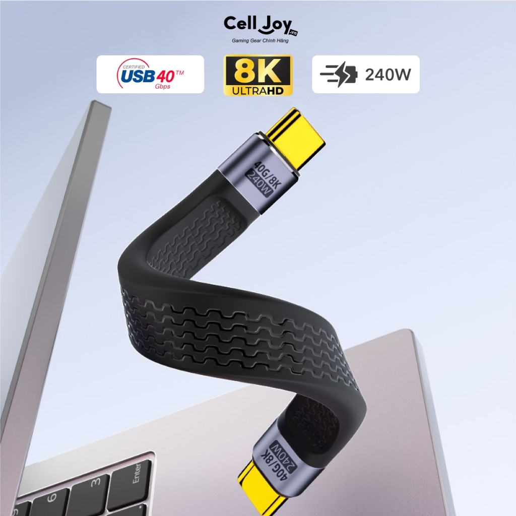 Cáp dữ liệu USB4 Type-C tốc độ 40 Gbps cho ổ cứng SSD di động, SSD Box (Type-C to Type-C / Type-C to