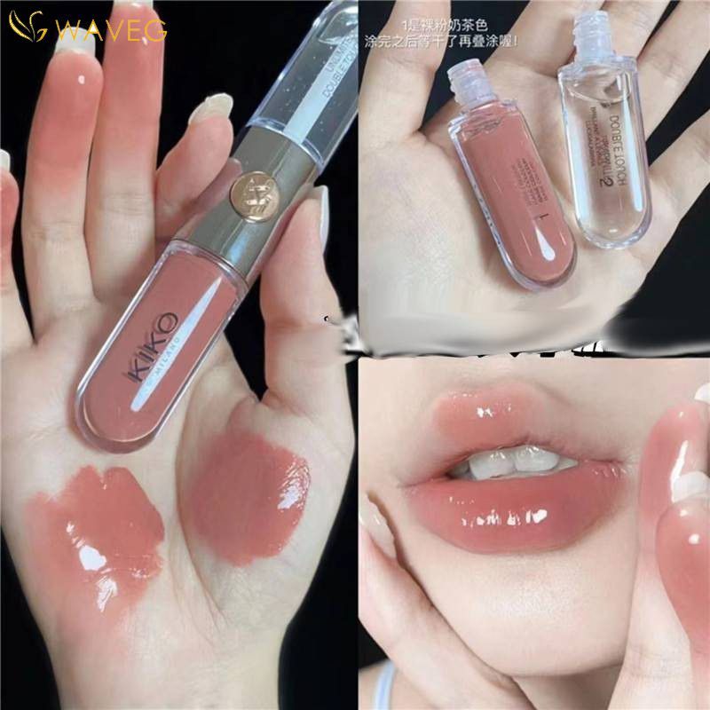 Son bóng KIKO Milano Unlimited Double Touch 6ml, màu #103 hồng nguyên bản và #108 đỏ satin.