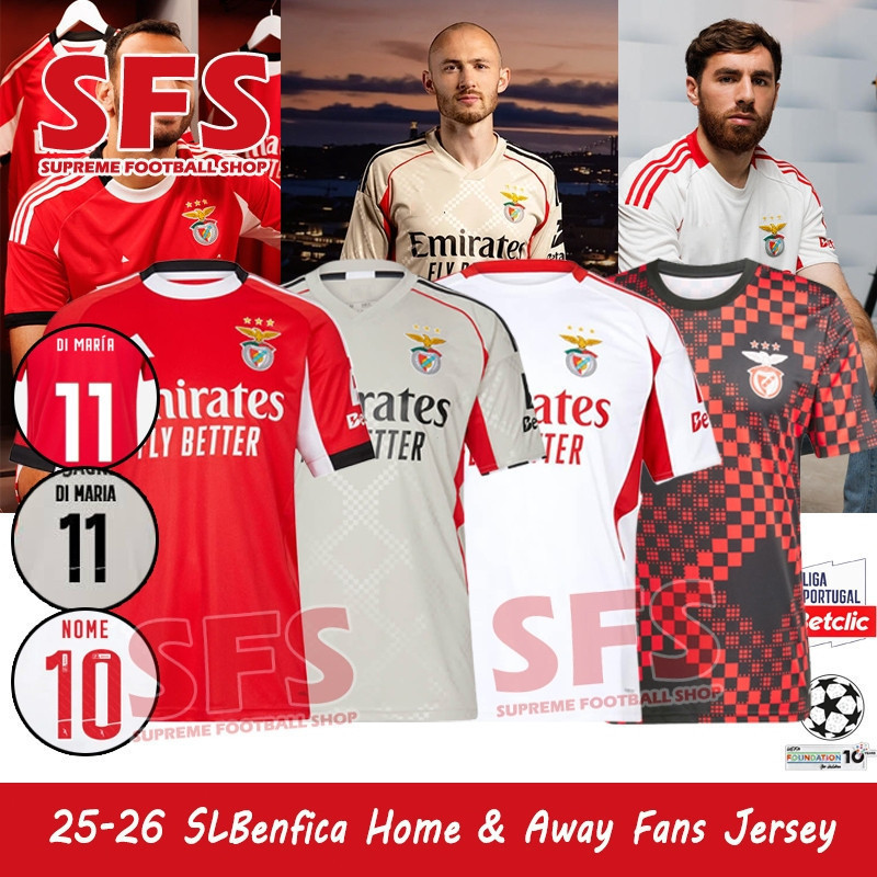 Áo Thun Bóng Đá Jersey Benfica cho Người Hâm Mộ - Size từ S đến 4XL