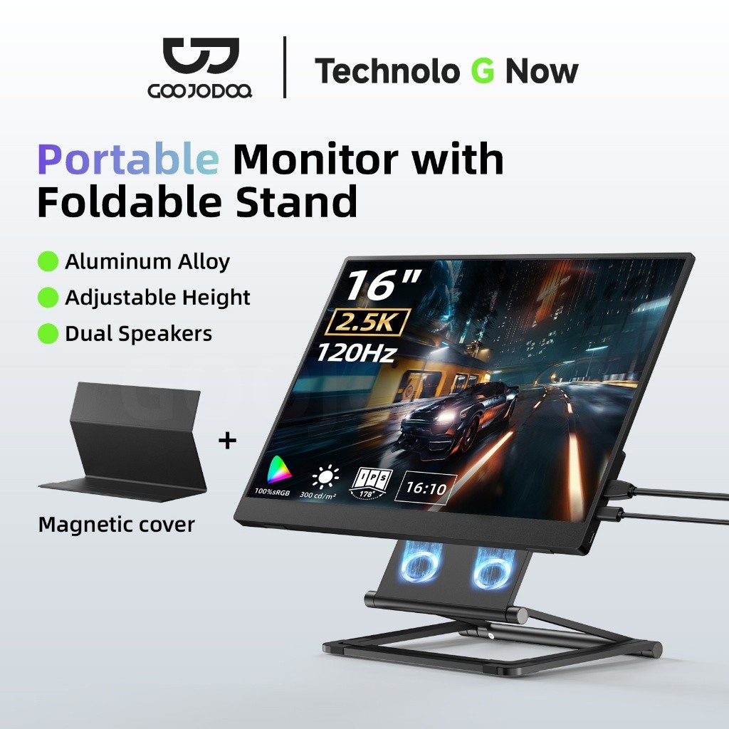 Màn hình mở rộng di động GOOJODOQ độ phân giải 2.5K, tốc độ làm mới cao 120Hz, kèm chân đế từ tính Gam màu sRGB 100% | BigBuy360 - bigbuy360.vn