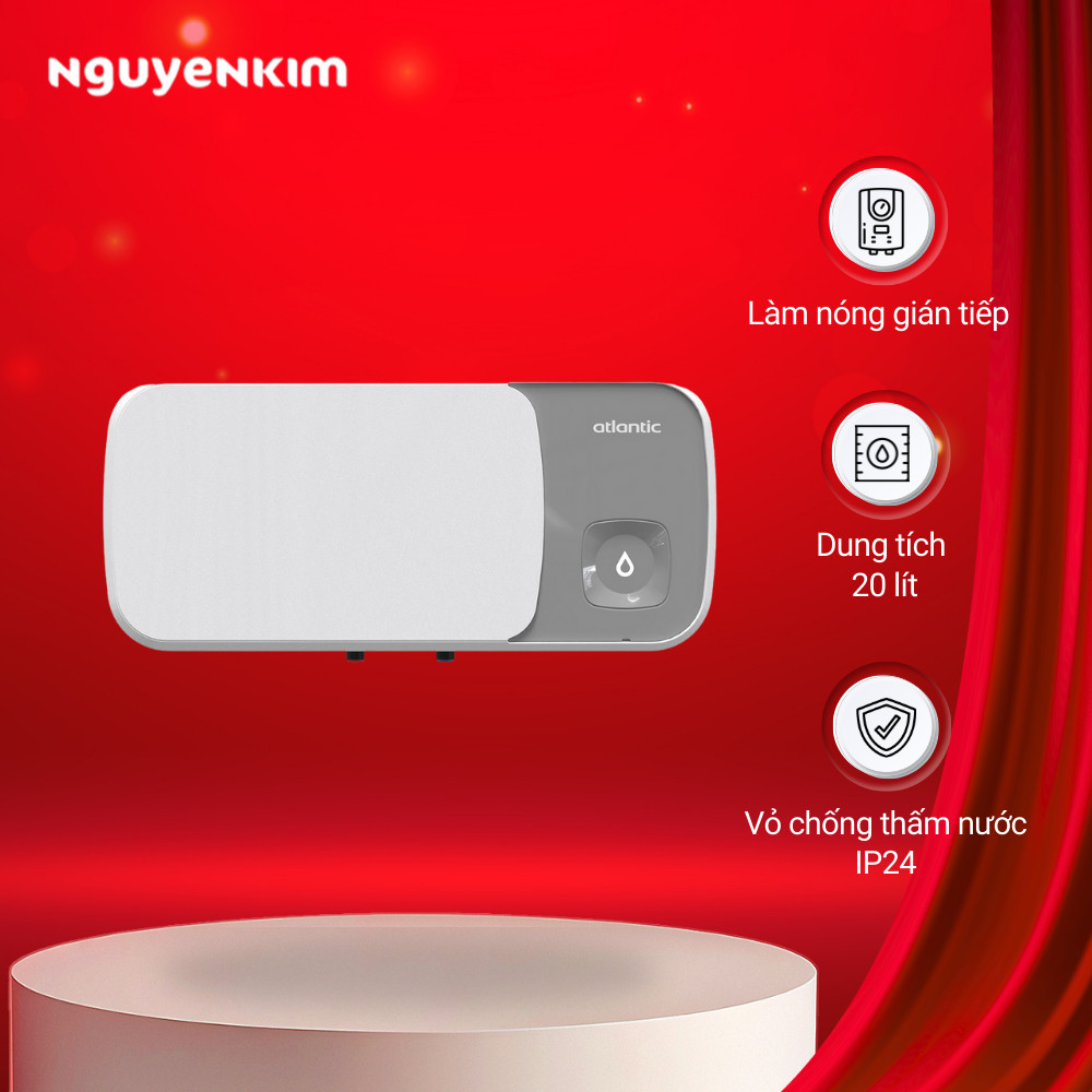 Máy nước nóng gián tiếp Atlantic 20 lít SWH 20H M-14 ESA SLIM 823044