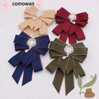 Comowan Ribbon Bowtie, Dây buộc nơ pha lê thủ công, Vải vải thời trang Nghệ thuật đính đá ruy băng cổ cho nam và nữ