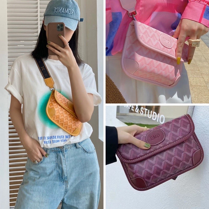 Gói ngực EMO Hàn Quốc FE2 202100 Răng của sinh viên ký hợp đồng ví nhỏ một túi đeo vai Hàn Quốc EMO 