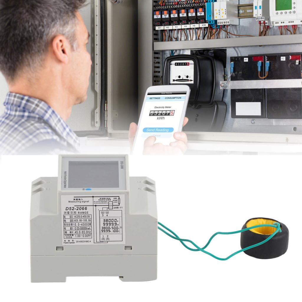 Iuxishop D52 2066 Đồng hồ đo điện áp xoay chiều Dòng điện một pha Gia dụng Đồng hồ đo giờ thông minh