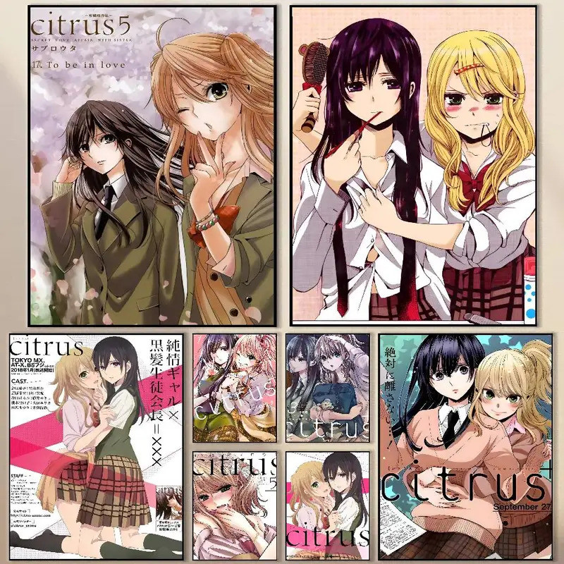 Phổ biến GL anime C-Citrus Poster In, Nghệ thuật treo tường hiện đại, Phòng ngủ, Phòng ăn, Bar, Cafe