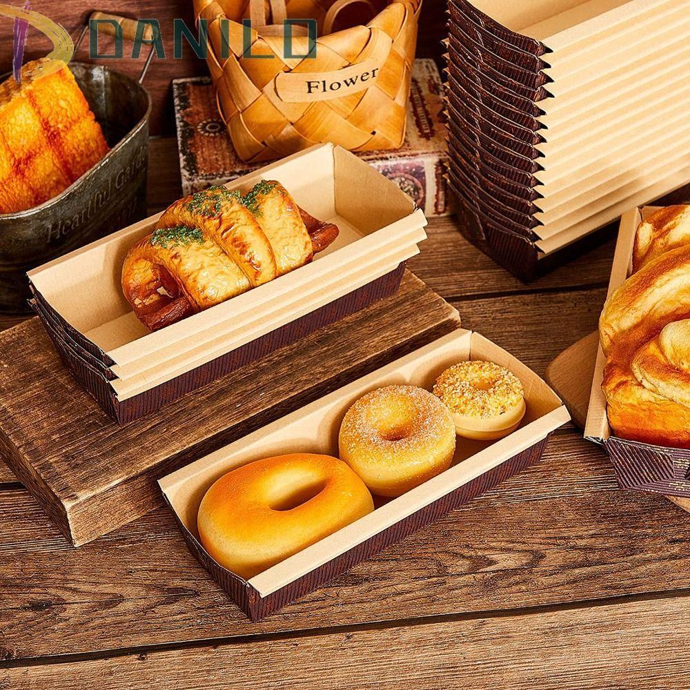 DANILO Paper Loaf Pans Wedding Bakery Hình chữ nhật Hộp bánh mì nướng dùng một lần