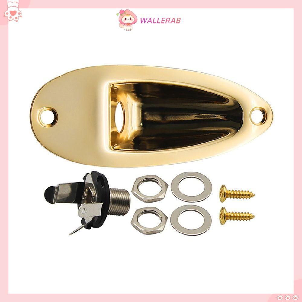 Đĩa Jack Guitar WALLERAB, 6.35mm 1 / 4 "Jack Ổ Cắm Guitar Đầu Vào Jack, Linh Kiện Thay Thế Thuyền Hì