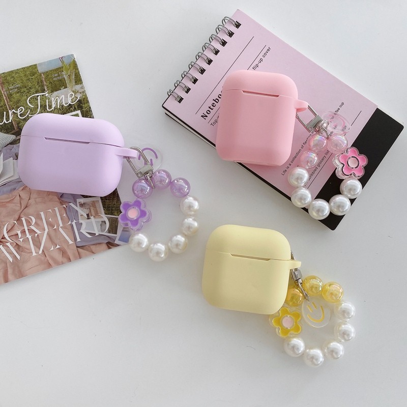 Ốp lưng hoa Keychian cho airpod pro 3 / airpod 2 / airpod4 / airpod3 Vỏ tai nghe silicon cho airpod 