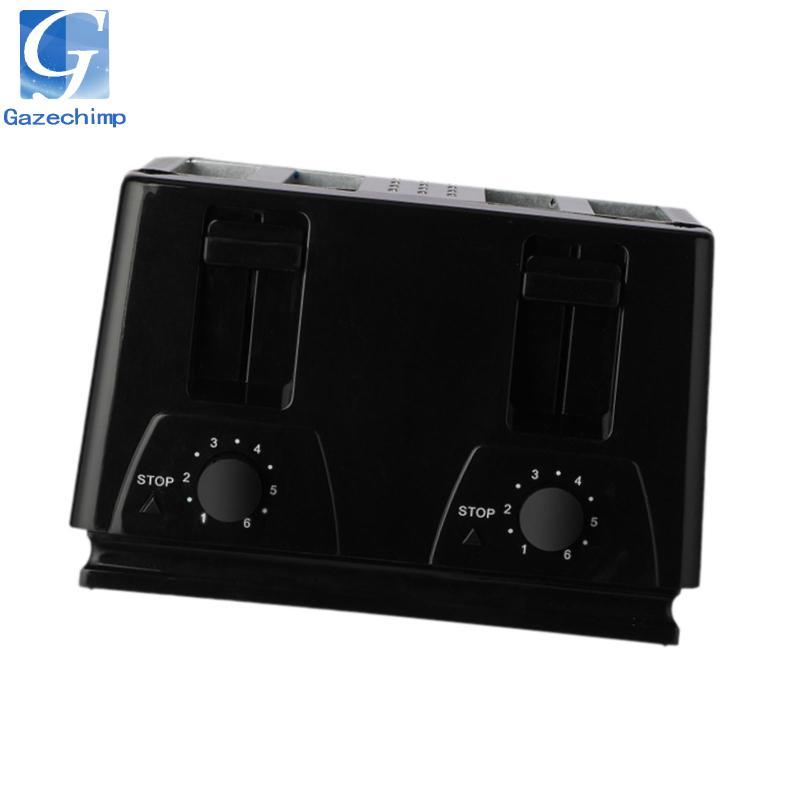 Máy nướng bánh mì đếm 4 lát Bảng điều khiển độc lập đôi tự động Máy làm bánh mì bằng thép không gỉ có thể điều chỉnh cho bánh quế