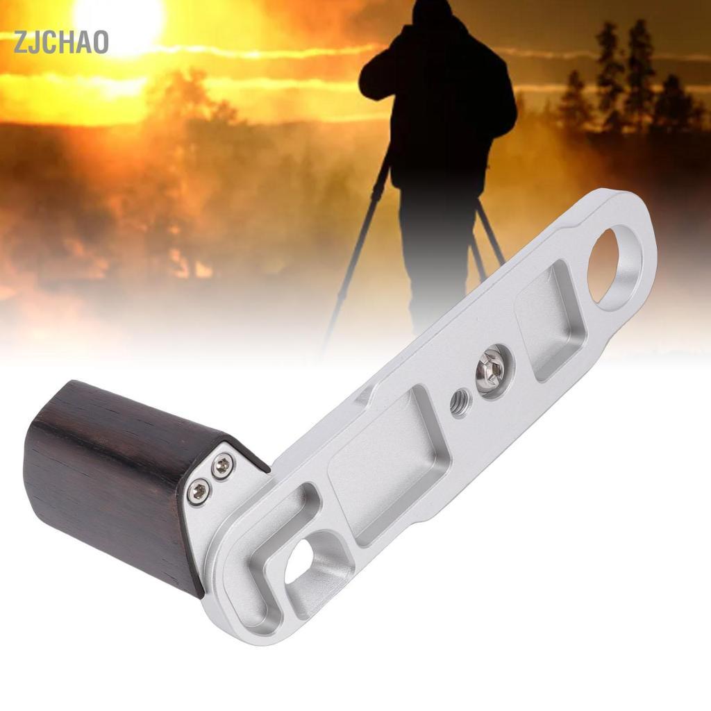 Zjchao Camera Wisoqu Tay cầm bằng gỗ hình chữ L Tay cầm bằng gỗ mun tiện dụng với tấm đế bằng hợp ki